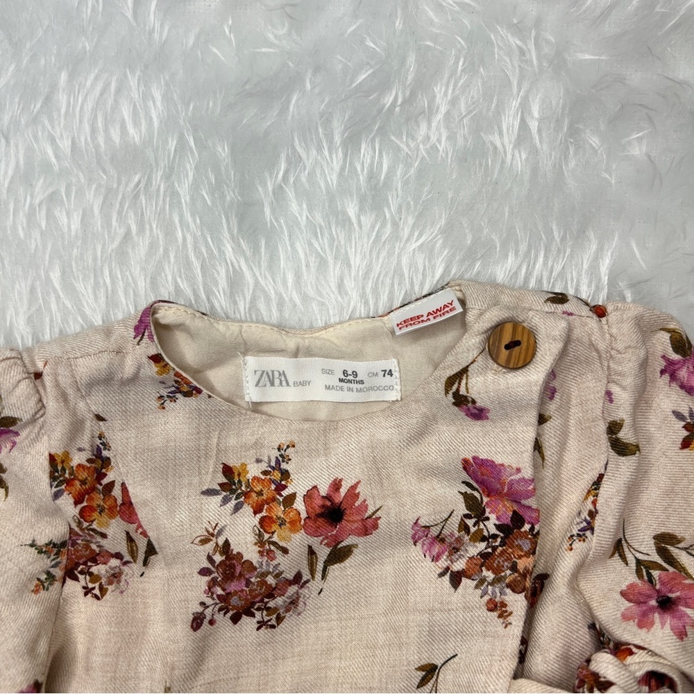 Zara Baby Girl Floral Dress 6-9 months - Picture 8 of 9